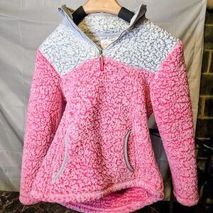 Wonder Nation Pink and Gray Kids Sherpa Hoodie